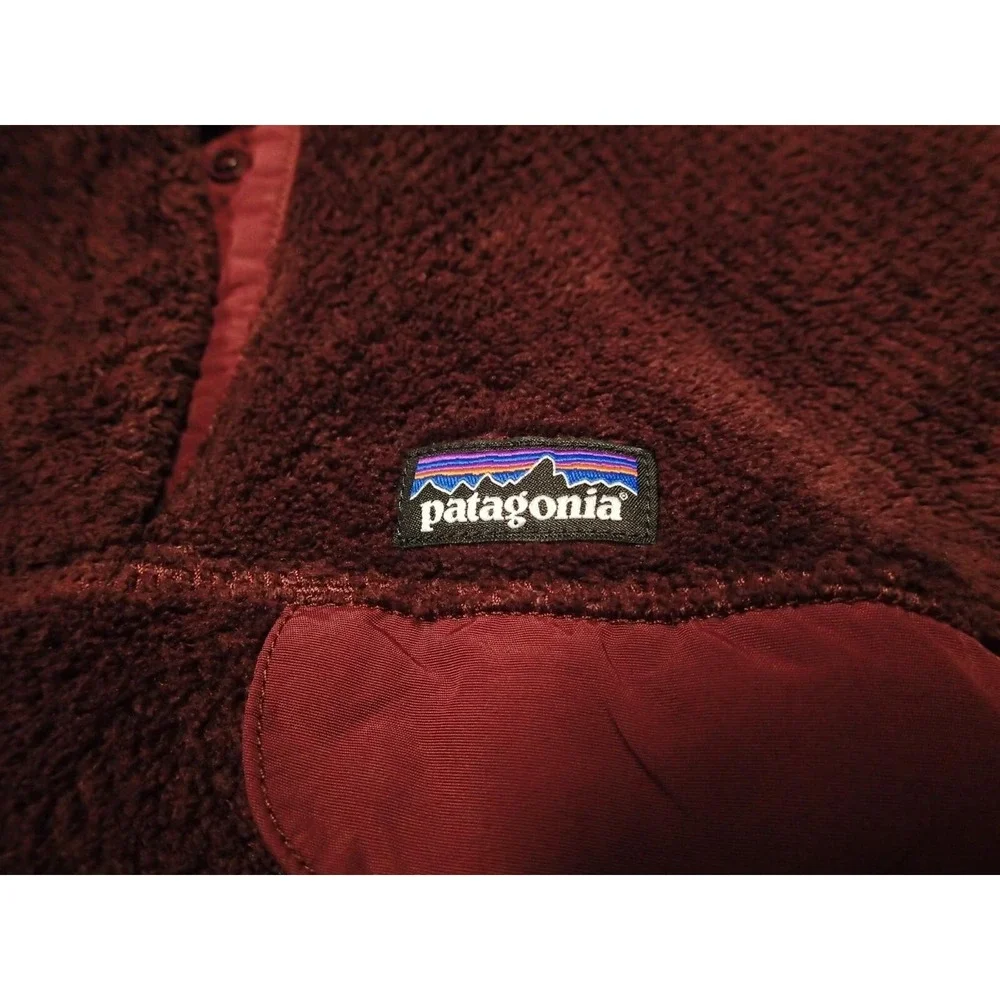 Patagonia Re-Tool Snap-T Fleece Kids Size 12 Burgundy Excellent Pullover‎ Jacket